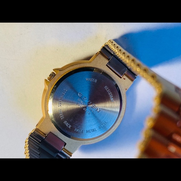 NWT Gruen Vintage Gold Plated Diamond Quartz Watch - Picture 8 of 9